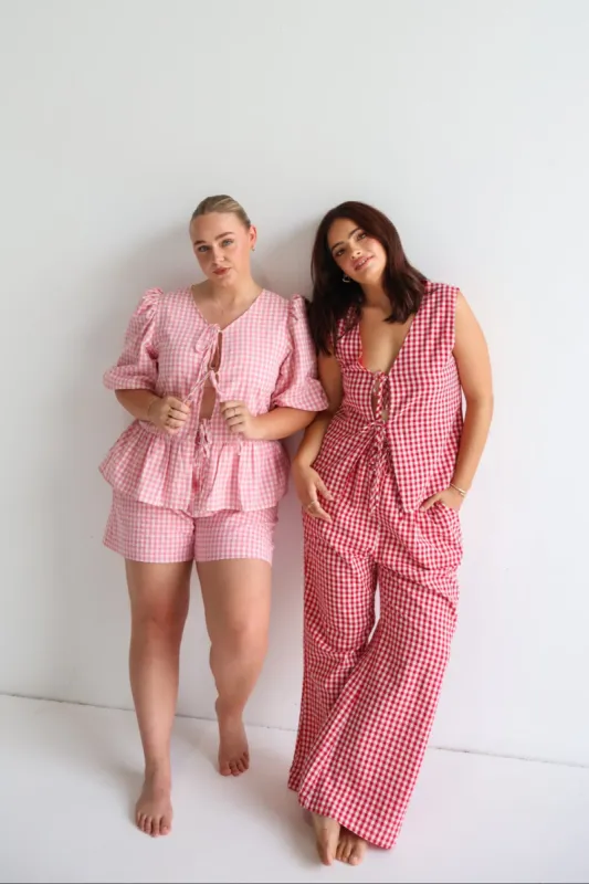 RAYA PANTS RED GINGHAM sold by FAYT The Label