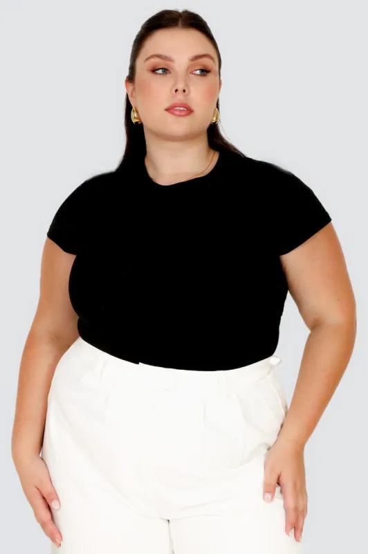 FB SALE - BUTTERY TEE BLACK SIZE 10-12 (A) sold by FAYT The Label