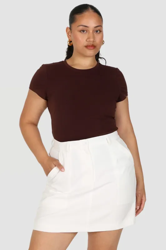 FB SALE - BUTTERY TEE CHOCOLATE SIZE 10-12 (D) sold by FAYT The Label