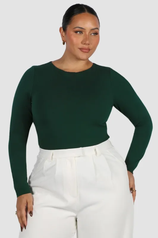 FB SALE - BUTTERY LONG SLEEVE DEEP GREEN SIZE 14-16 (B) sold by FAYT The Label