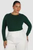 FB SALE - BUTTERY LONG SLEEVE DEEP GREEN SIZE 14-16 (A) sold by FAYT The Label