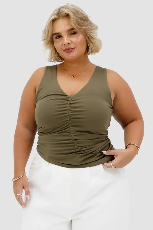 ZIRA TOP OLIVE sold by FAYT The Label