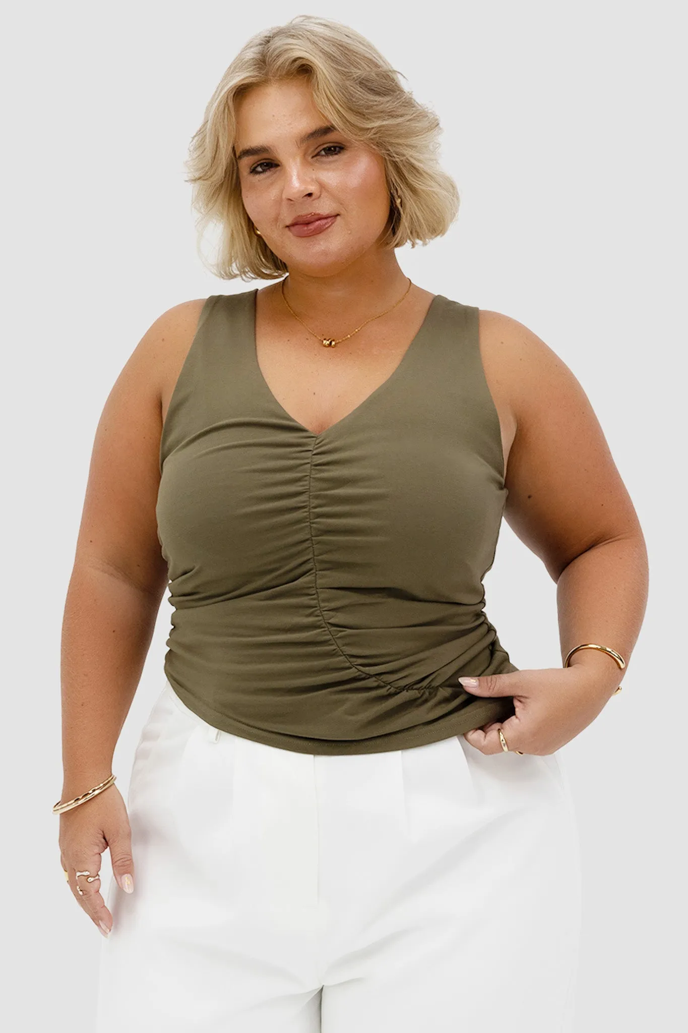 ZIRA TOP OLIVE sold by FAYT The Label