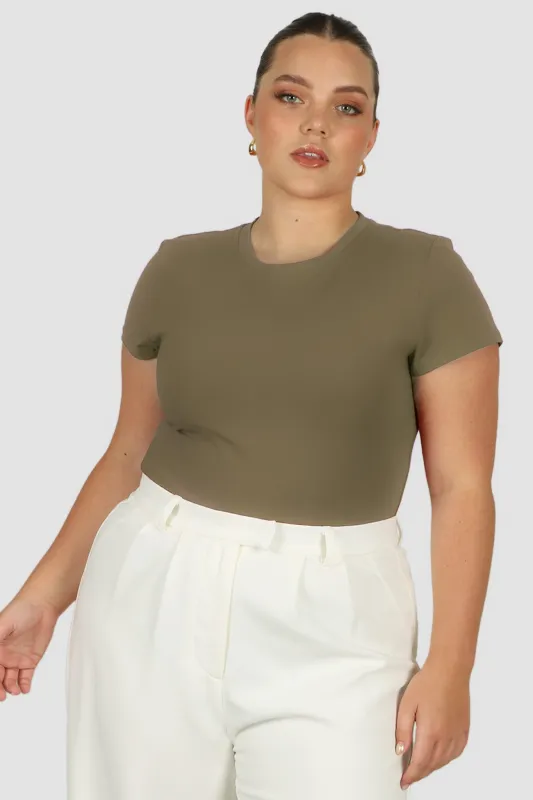 BUTTERY TEE OLIVE sold by FAYT The Label