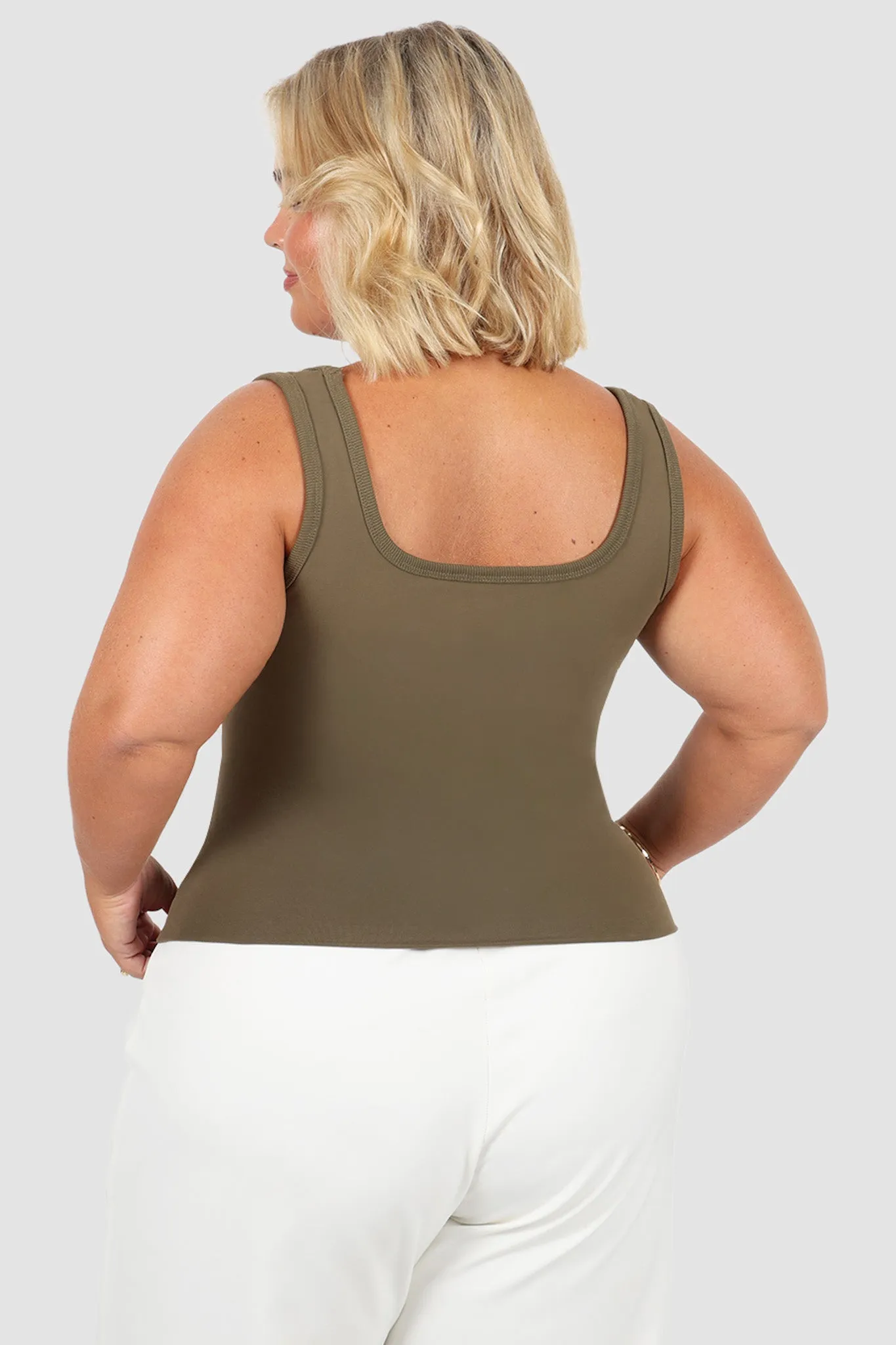 FAYT LOGO TANK OLIVE sold by FAYT The Label product image thumbnail 4
