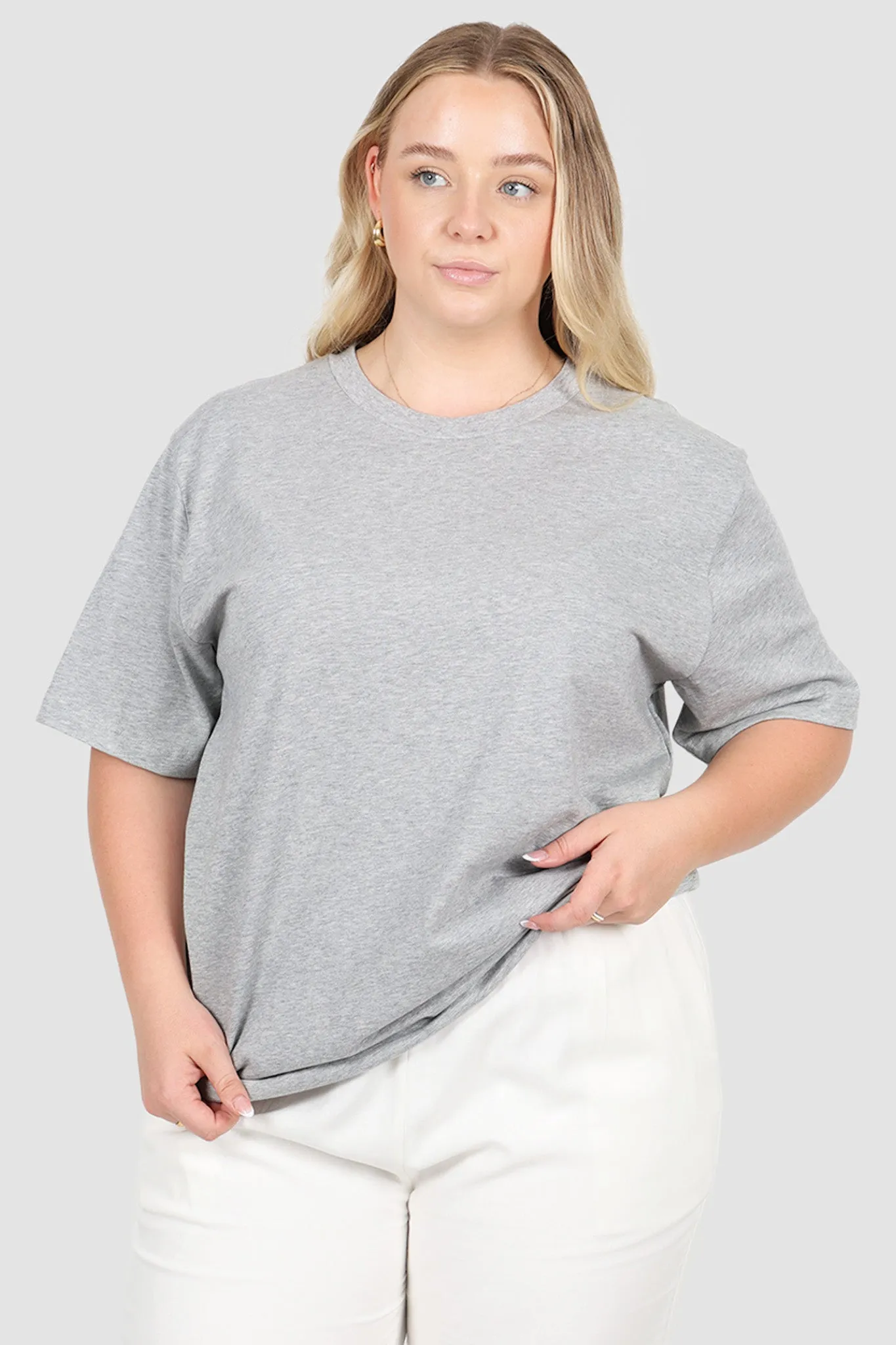 SIGNATURE TEE GREY MARLE sold by FAYT The Label