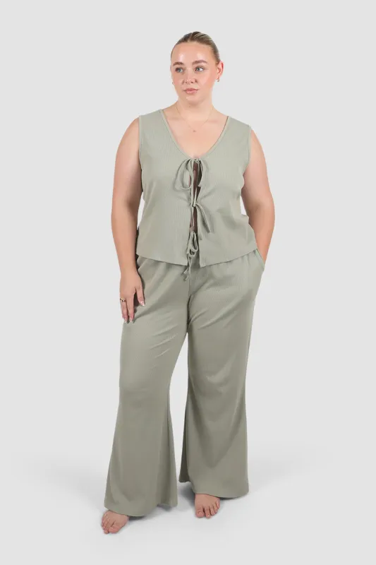 TORBIN RIB TOP SAGE sold by FAYT The Label