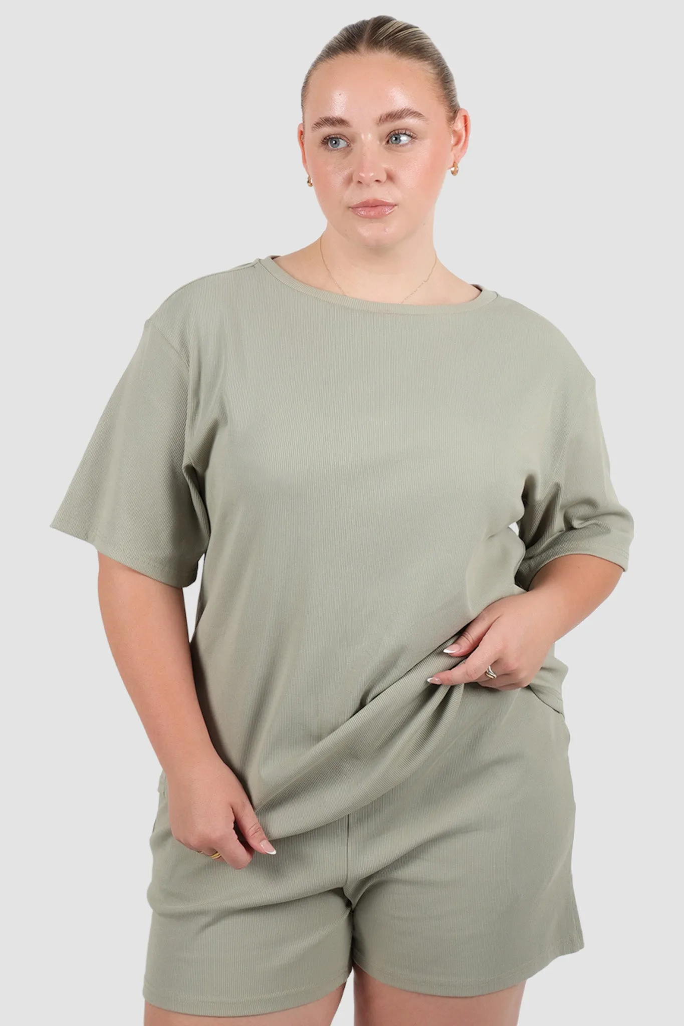 NOLYN RIB TEE SAGE sold by FAYT The Label product image thumbnail 4