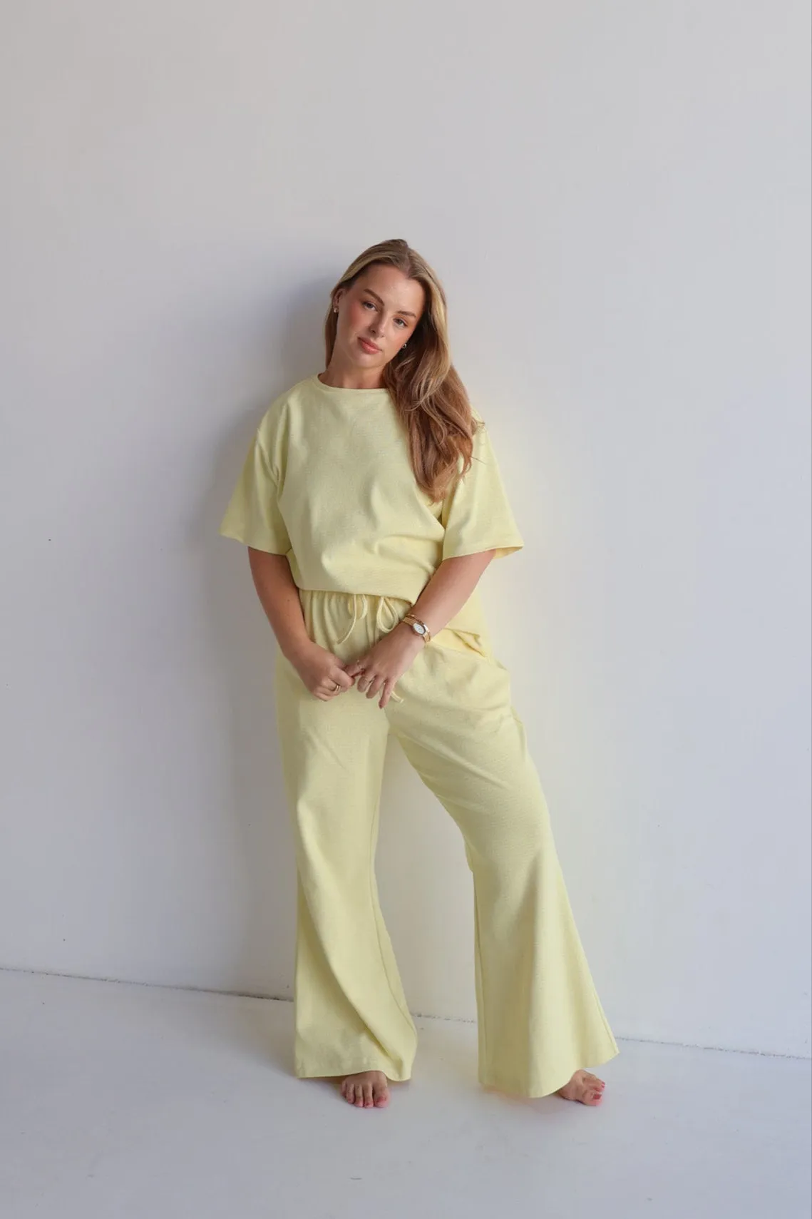 RAYLN RIB PANTS SOFT YELLOW sold by FAYT The Label