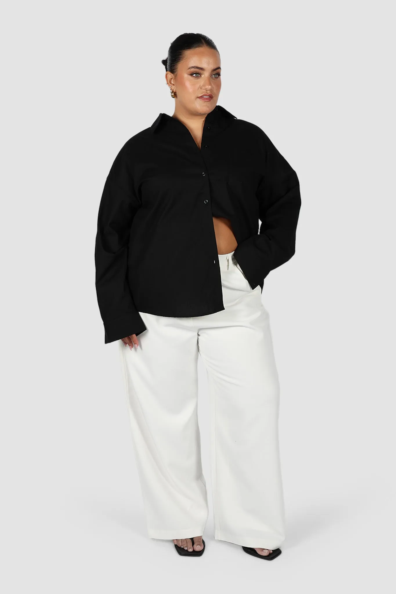 BEXLEY BUTTON SHIRT BLACK sold by FAYT The Label product image thumbnail 4