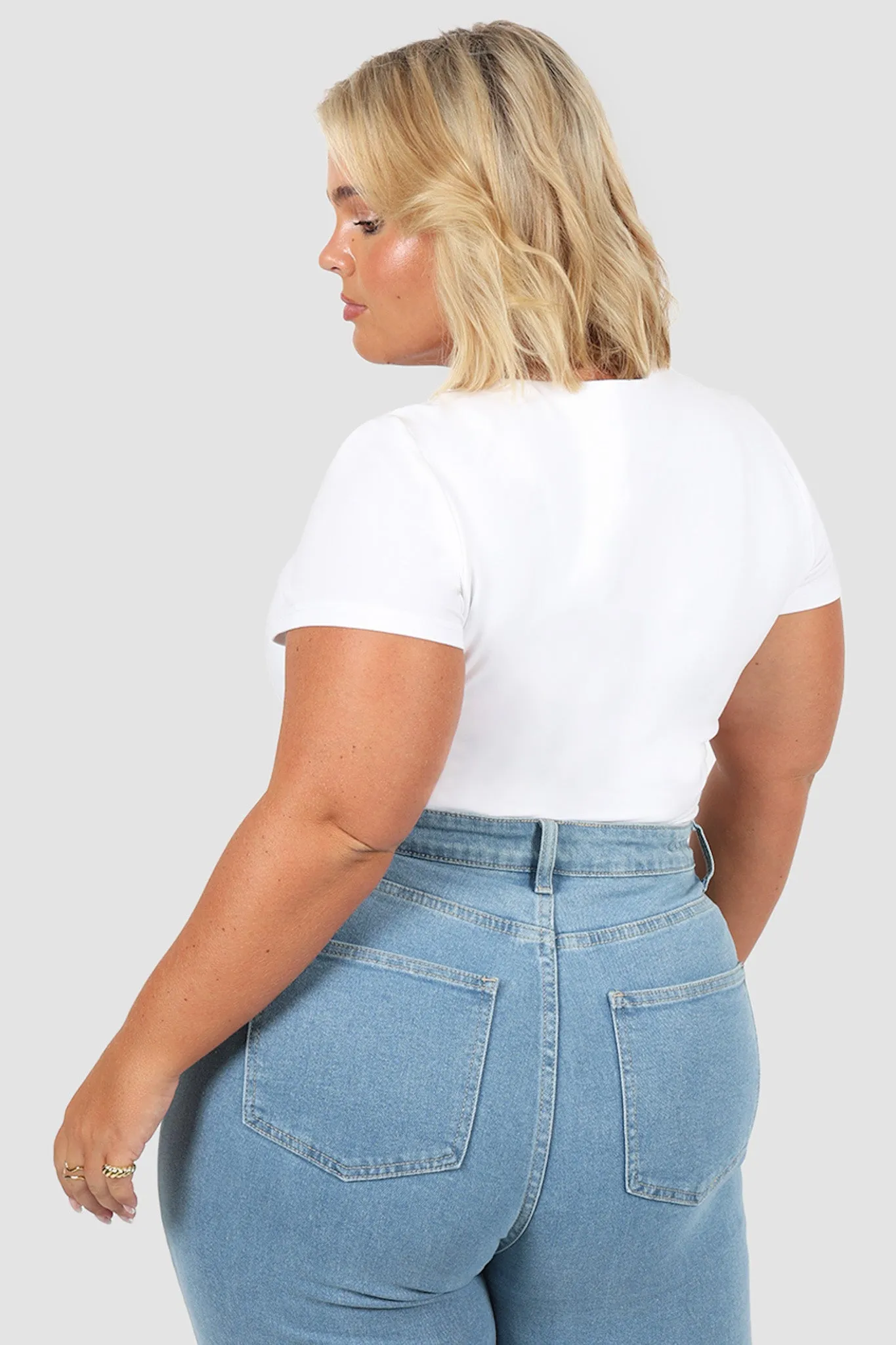 V NECK BUTTERY TEE WHITE sold by FAYT The Label product image thumbnail 3