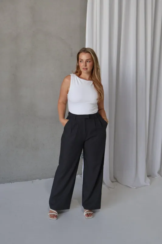 DOWNTOWN PANT DEEP CHARCOAL sold by FAYT The Label