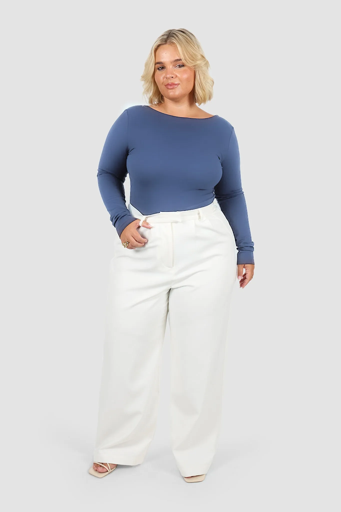 SCOOP BACK BODYSUIT SLATE sold by FAYT The Label product image thumbnail 3