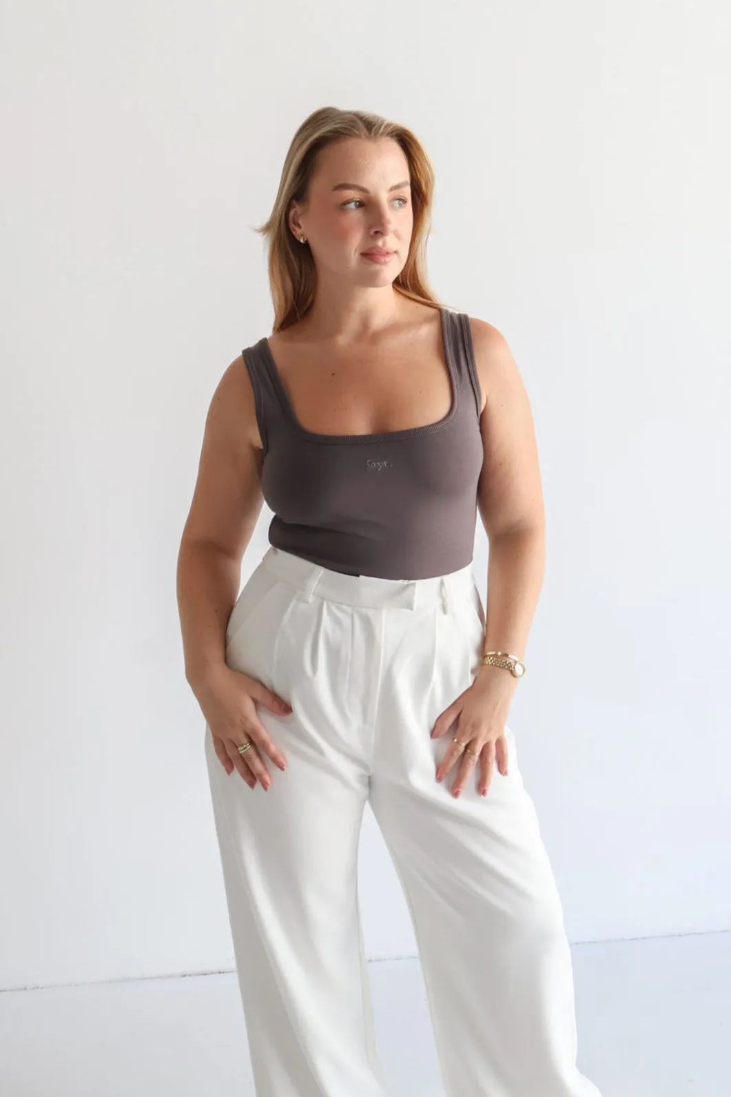 FAYT LOGO TANK CHARCOAL sold by FAYT The Label