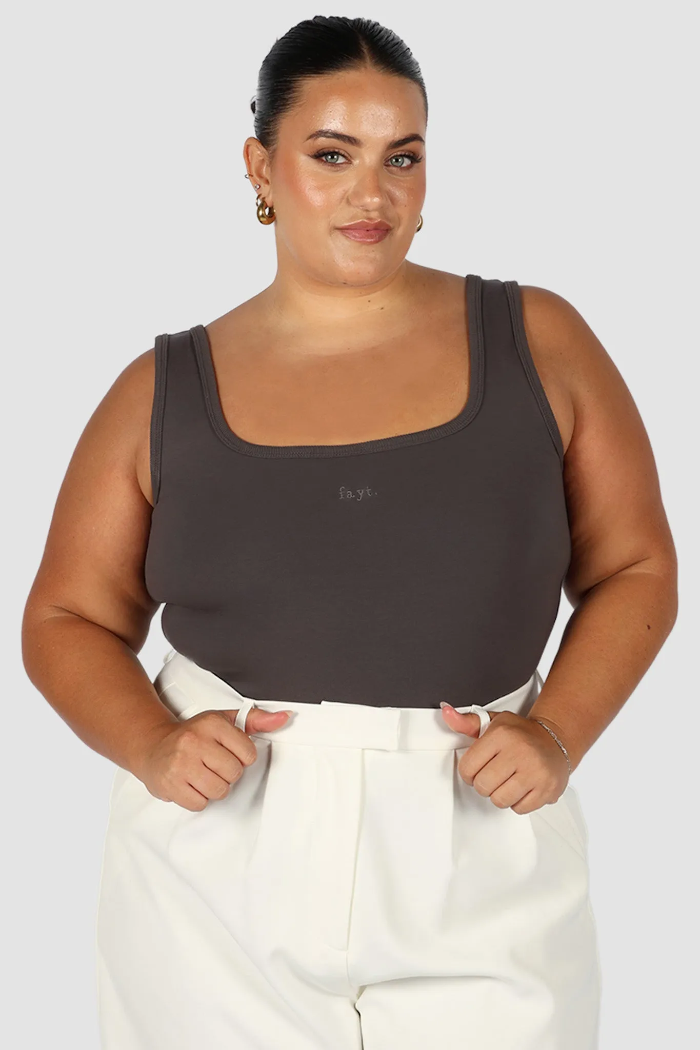 FAYT LOGO TANK CHARCOAL sold by FAYT The Label product image thumbnail 2