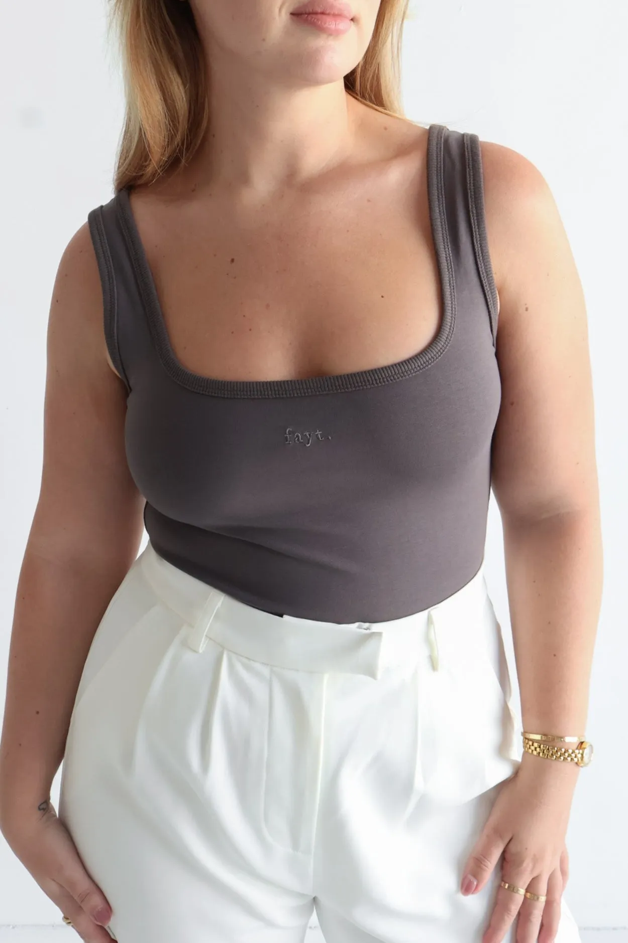 FAYT LOGO TANK CHARCOAL sold by FAYT The Label product image thumbnail 4