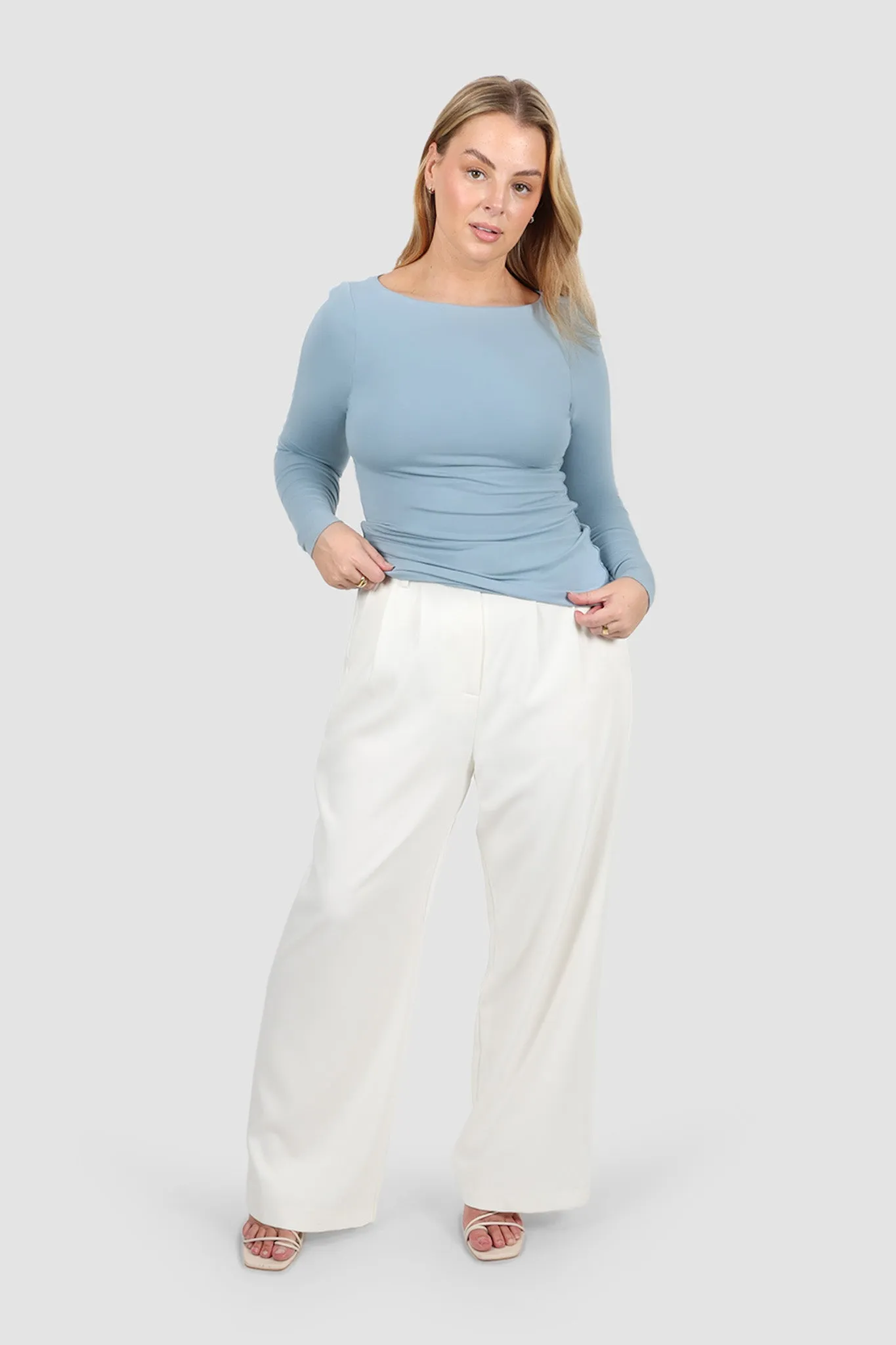 ULTRASOFT ORLA L/S TOP SOFT DUSTY BLUE sold by FAYT The Label product image thumbnail 2