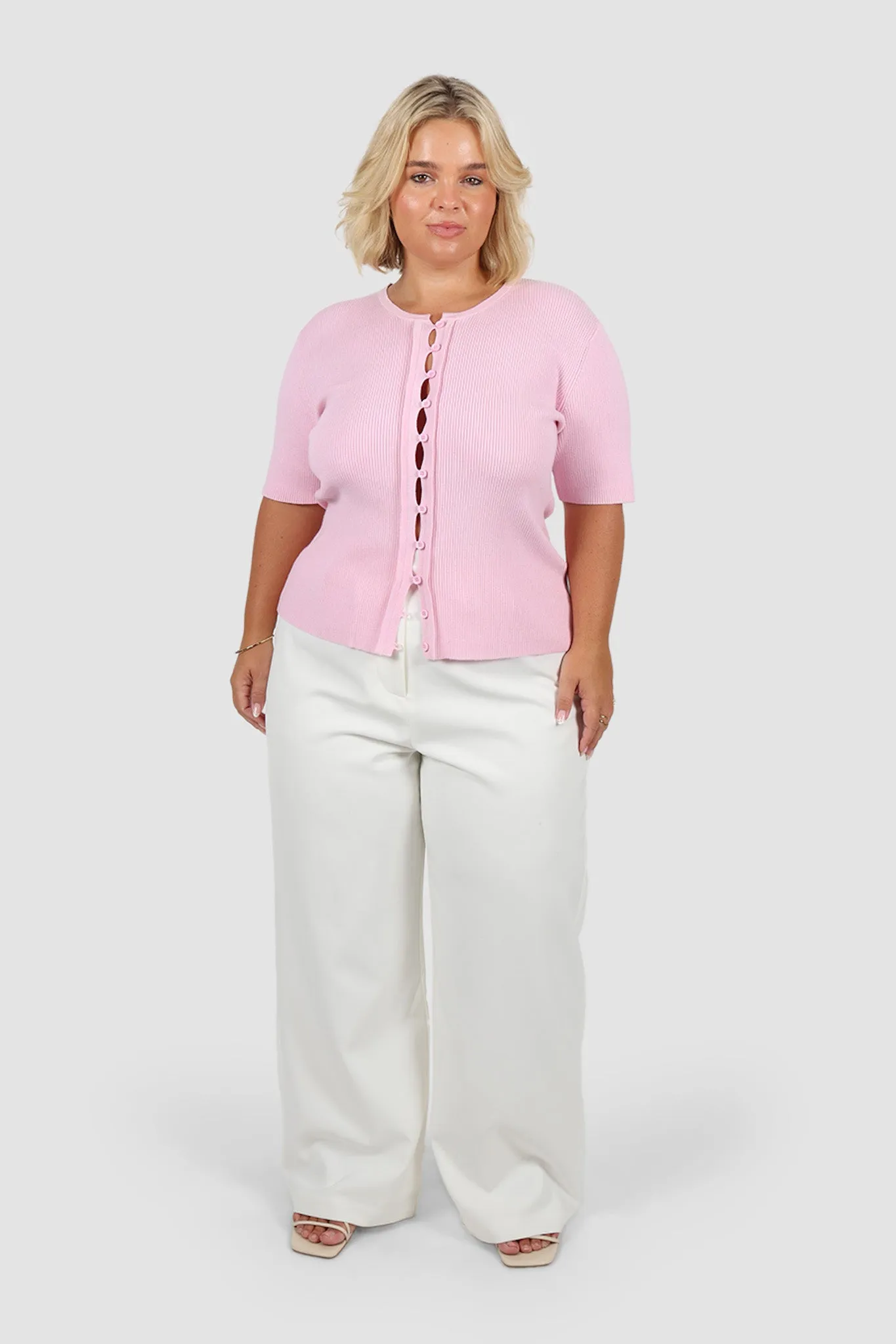 WREN S/S KNIT TOP SOFT PINK sold by FAYT The Label