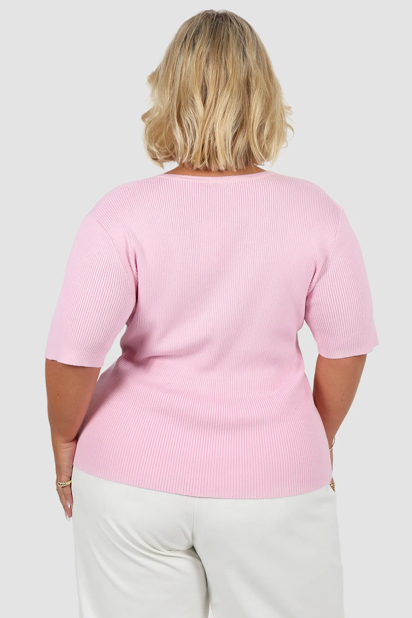 WREN S/S KNIT TOP SOFT PINK sold by FAYT The Label product image thumbnail 5