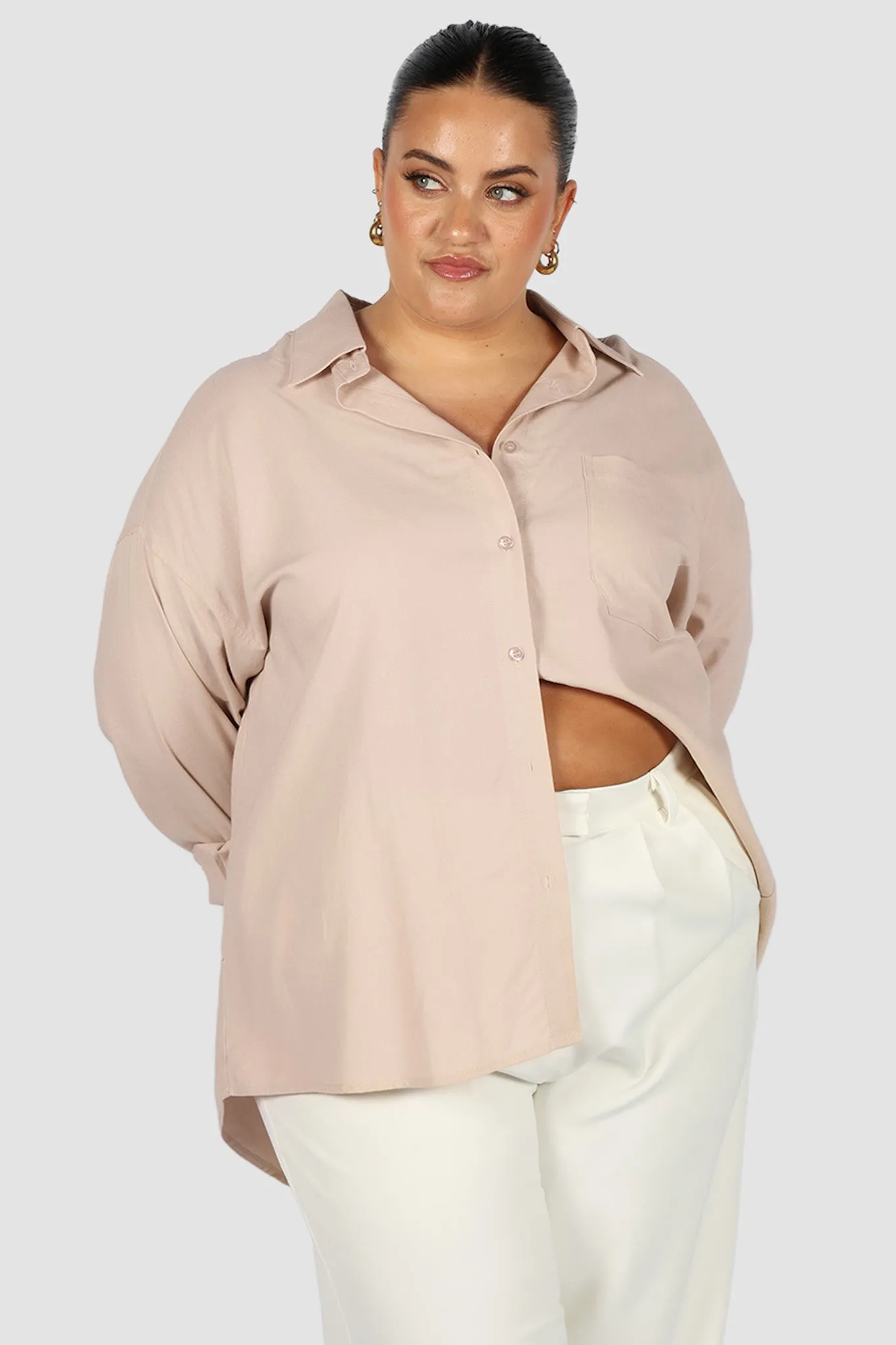 BEXLEY BUTTON SHIRT NEUTRAL sold by FAYT The Label product image thumbnail 3