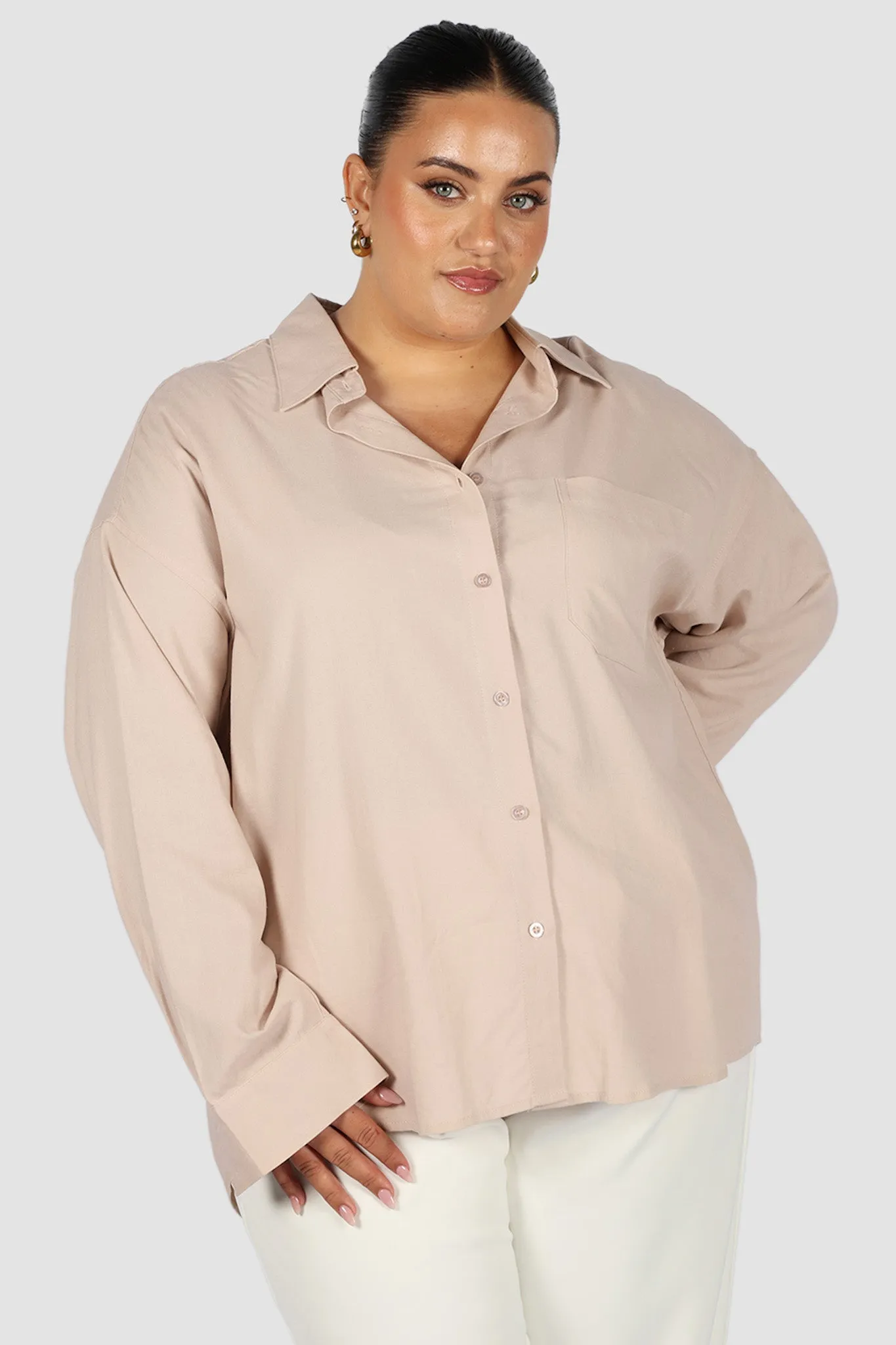 BEXLEY BUTTON SHIRT NEUTRAL sold by FAYT The Label product image thumbnail 2