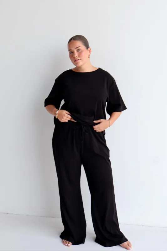 RAYLN RIB PANTS BLACK sold by FAYT The Label