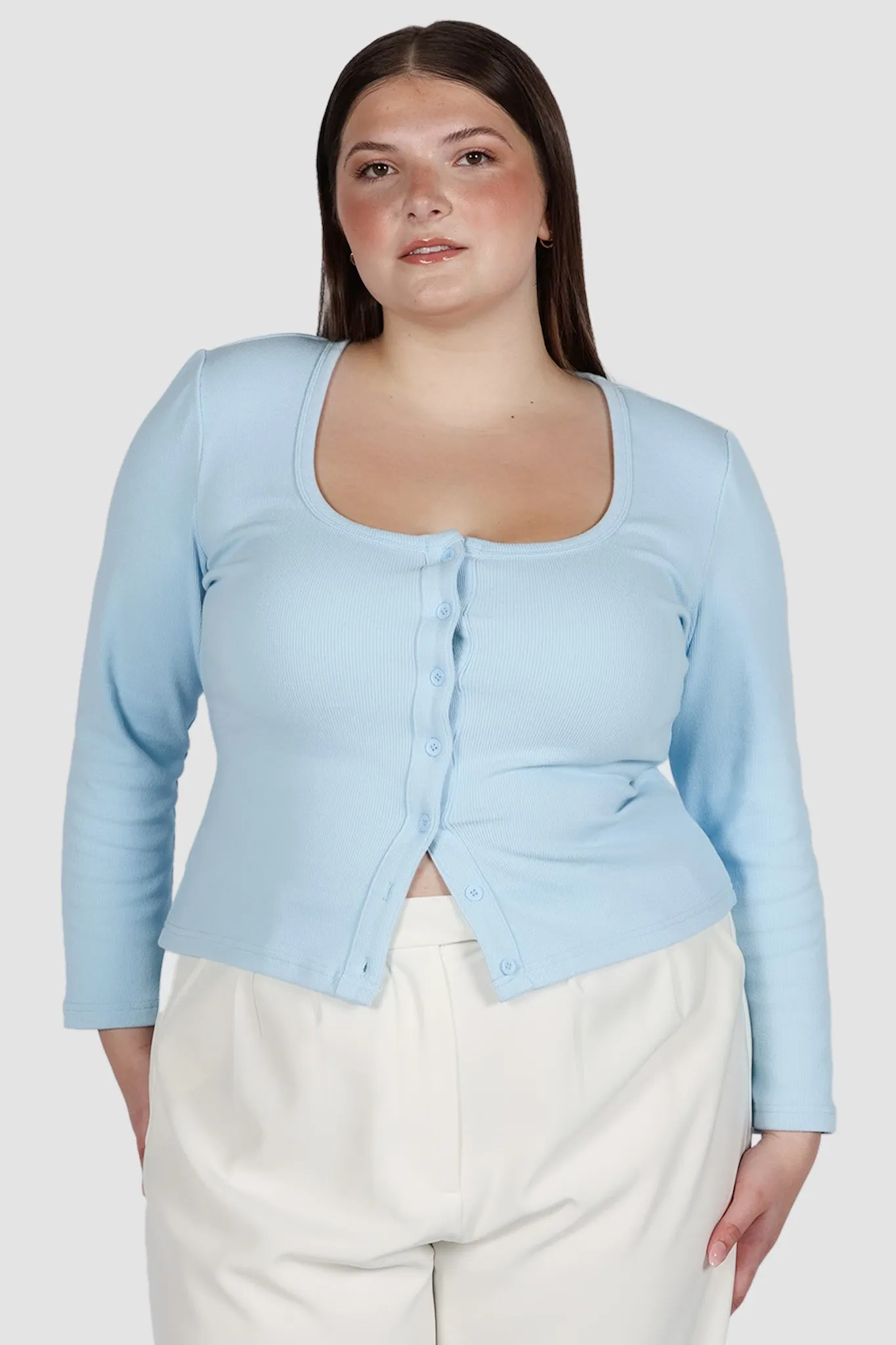 BECKER LONG SLEEVE TOP SOFT BLUE sold by FAYT The Label product image thumbnail 2