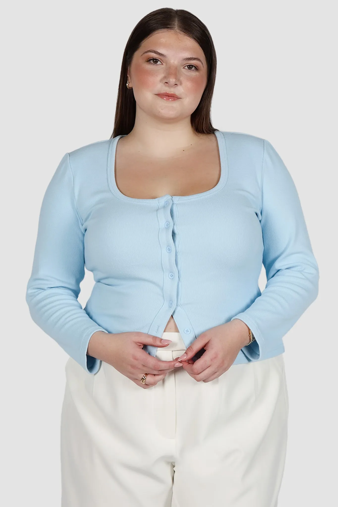 BECKER LONG SLEEVE TOP SOFT BLUE sold by FAYT The Label product image thumbnail 5