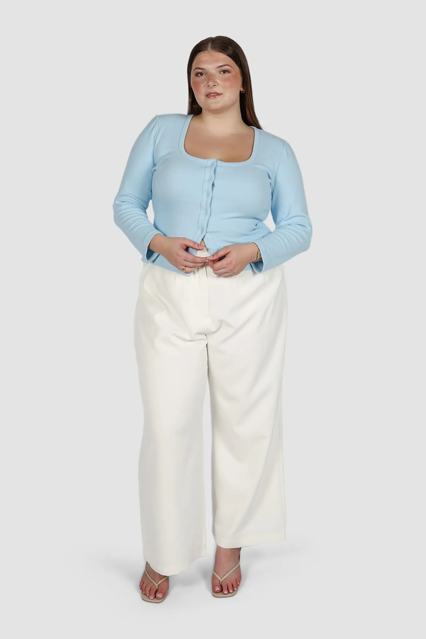 BECKER LONG SLEEVE TOP SOFT BLUE sold by FAYT The Label product image thumbnail 3