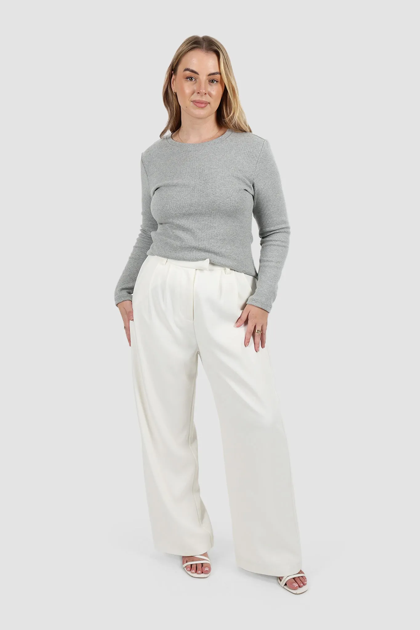 PORTLAND L/S RIB TEE GREY MARLE sold by FAYT The Label product image thumbnail 3