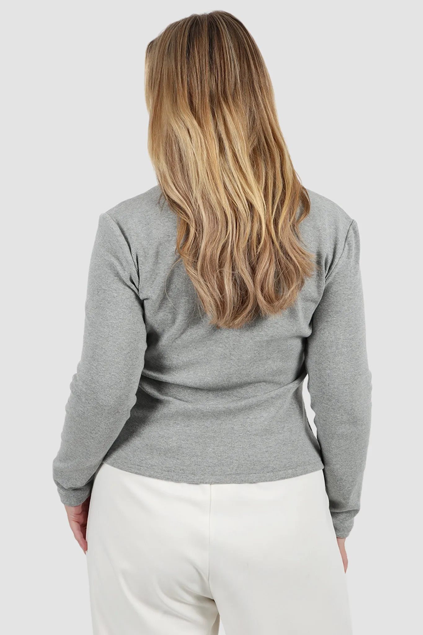 PORTLAND L/S RIB TEE GREY MARLE sold by FAYT The Label product image thumbnail 2