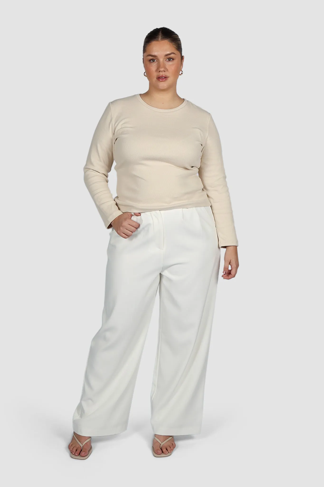 PORTLAND L/S RIB TEE BEIGE sold by FAYT The Label product image thumbnail 5