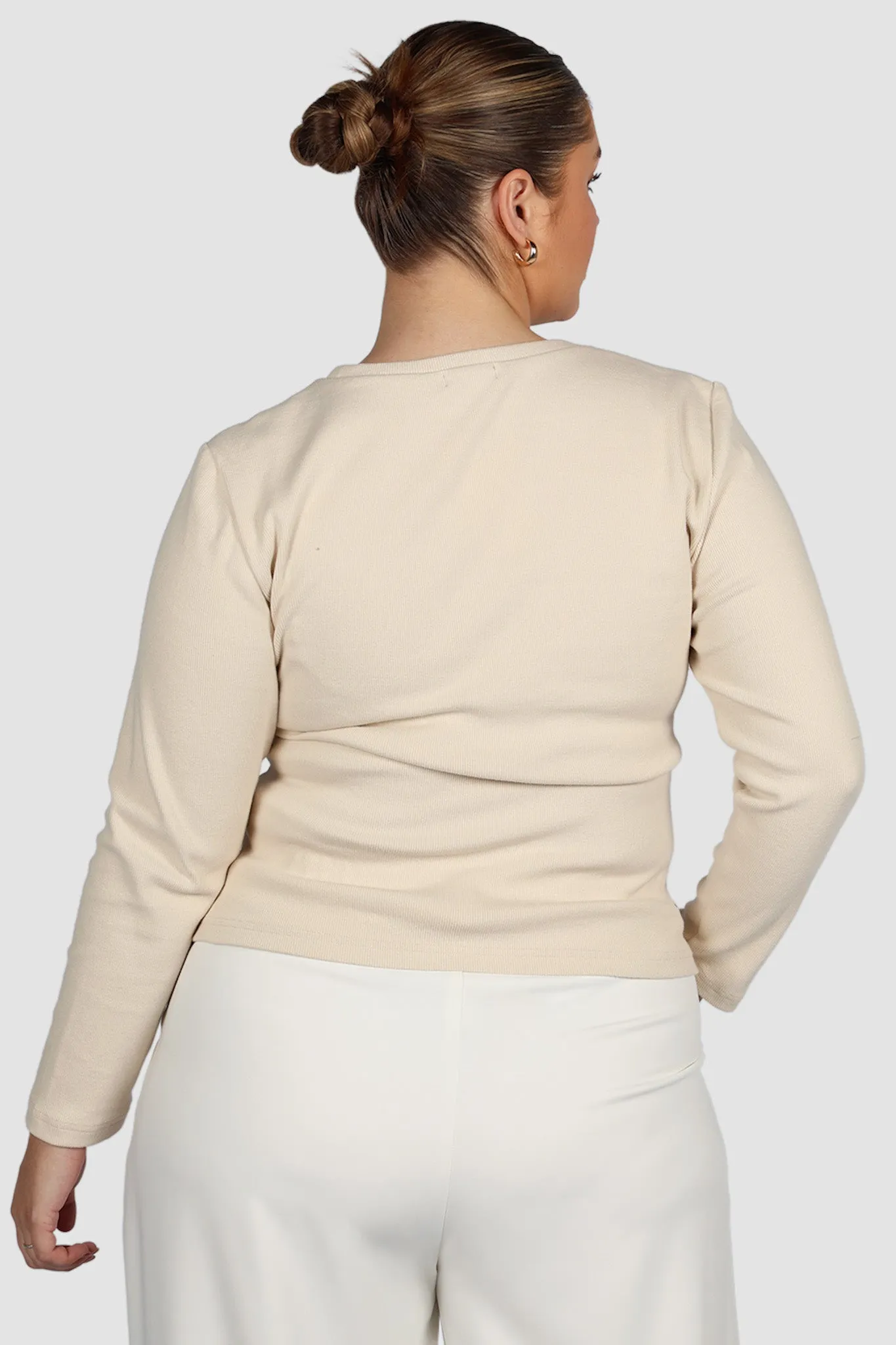 PORTLAND L/S RIB TEE BEIGE sold by FAYT The Label product image thumbnail 4