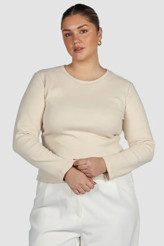 PORTLAND L/S RIB TEE BEIGE sold by FAYT The Label