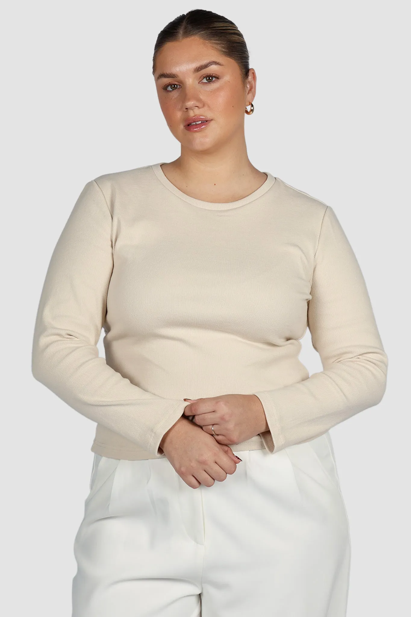 PORTLAND L/S RIB TEE BEIGE sold by FAYT The Label