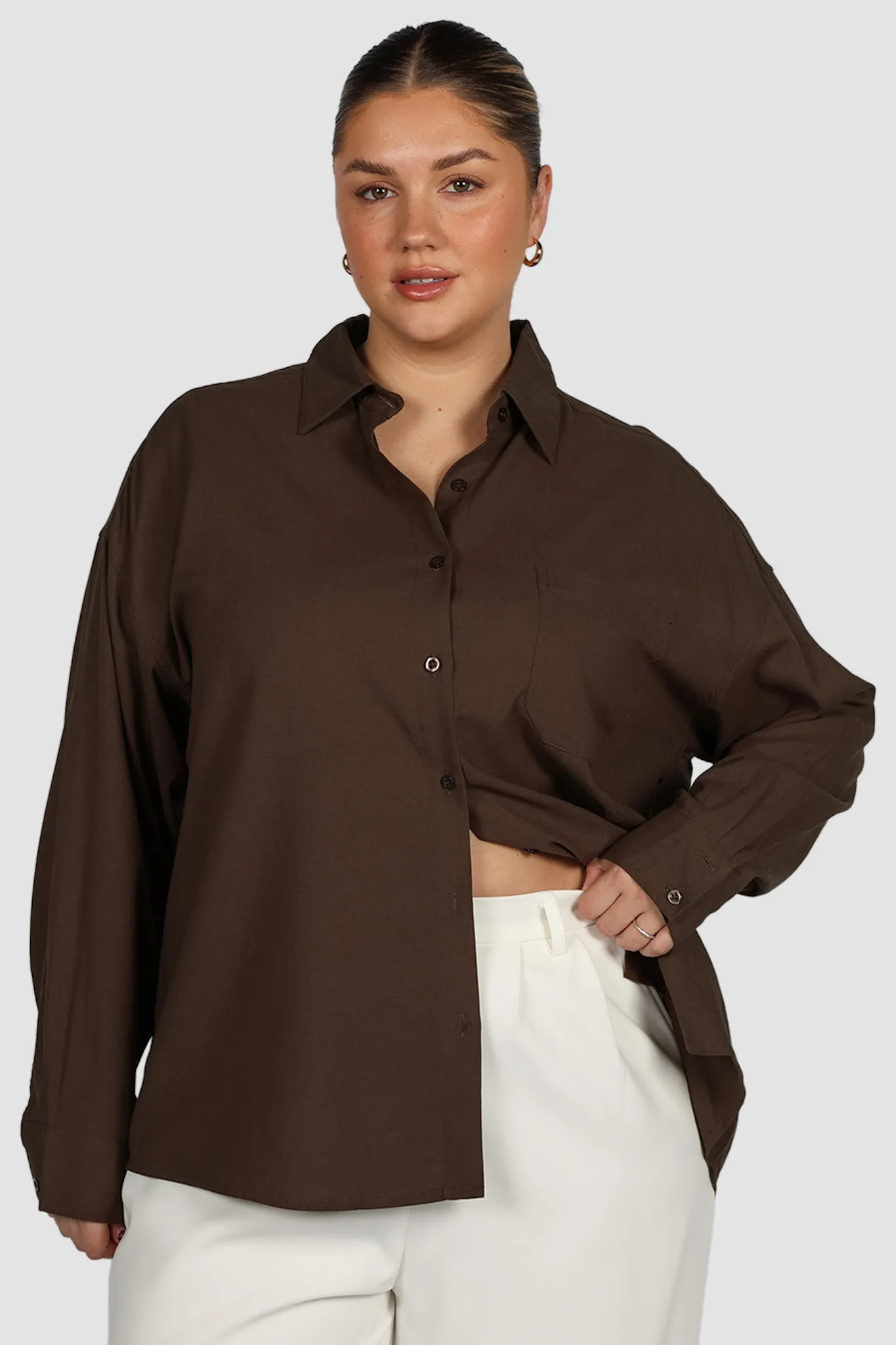 BEXLEY BUTTON SHIRT ESPRESSO sold by FAYT The Label product image thumbnail 2
