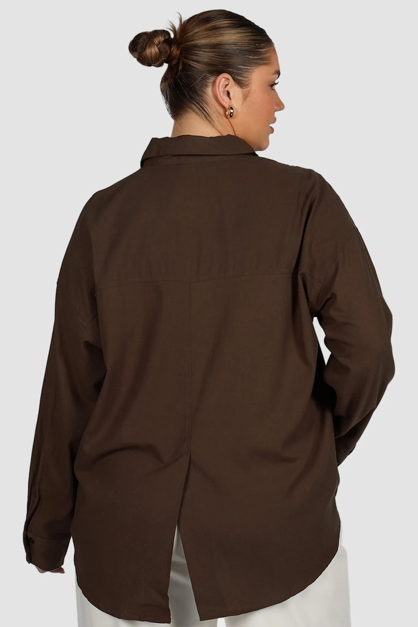 BEXLEY BUTTON SHIRT ESPRESSO sold by FAYT The Label product image thumbnail 4