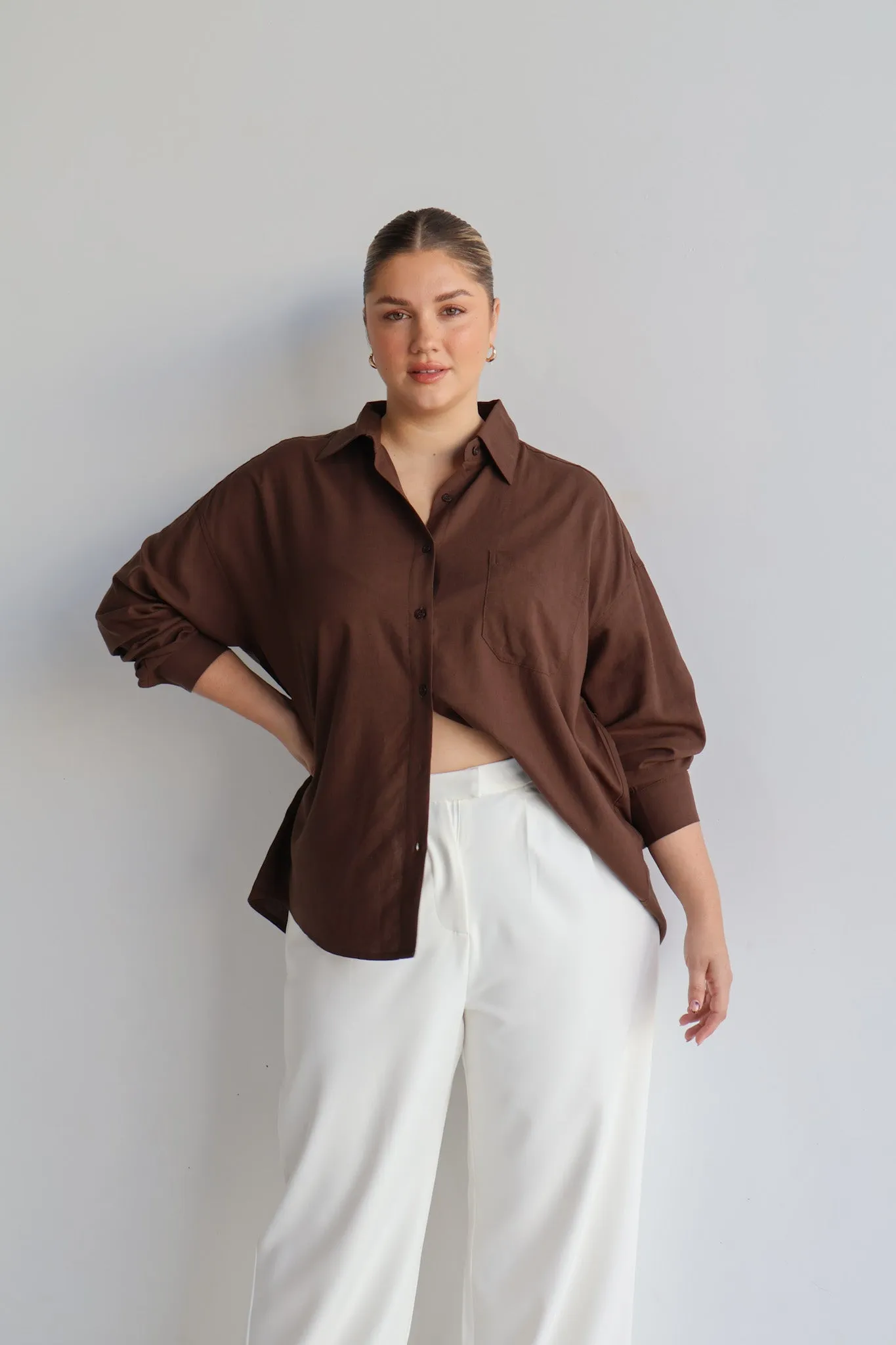 BEXLEY BUTTON SHIRT ESPRESSO sold by FAYT The Label