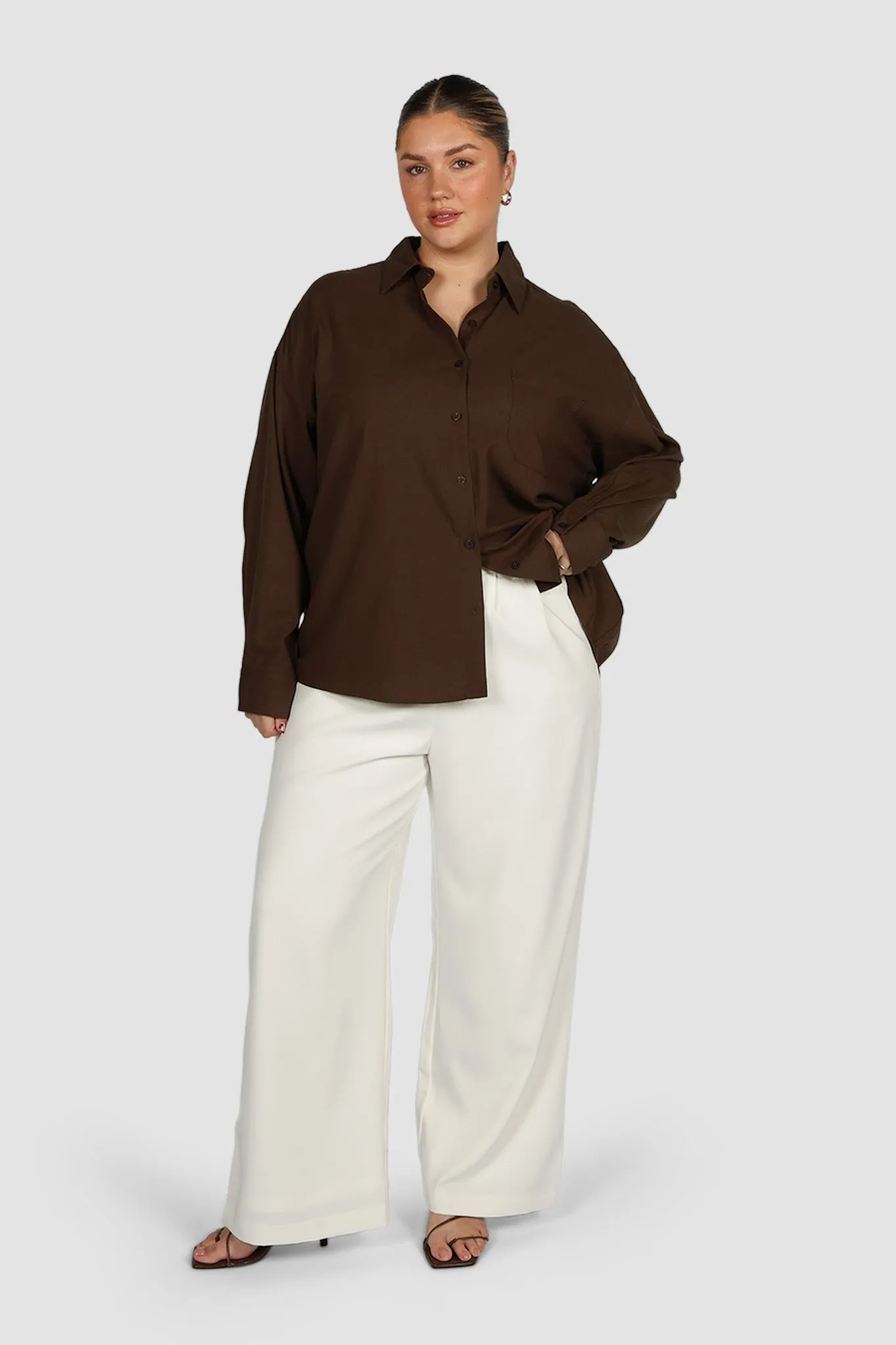 BEXLEY BUTTON SHIRT ESPRESSO sold by FAYT The Label product image thumbnail 3