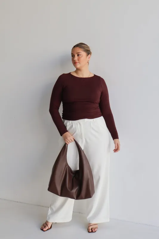 ULTRASOFT ORLA L/S TOP CHESTNUT sold by FAYT The Label