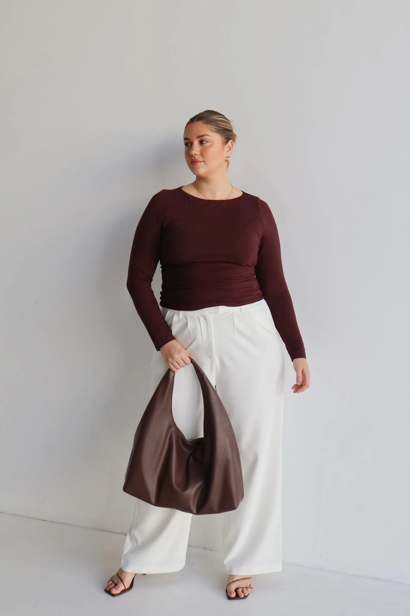 ULTRASOFT ORLA L/S TOP CHESTNUT sold by FAYT The Label