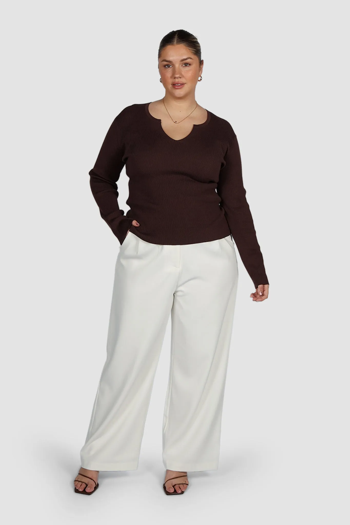 ZERRA KNIT TOP DEEP CHOC sold by FAYT The Label product image thumbnail 5