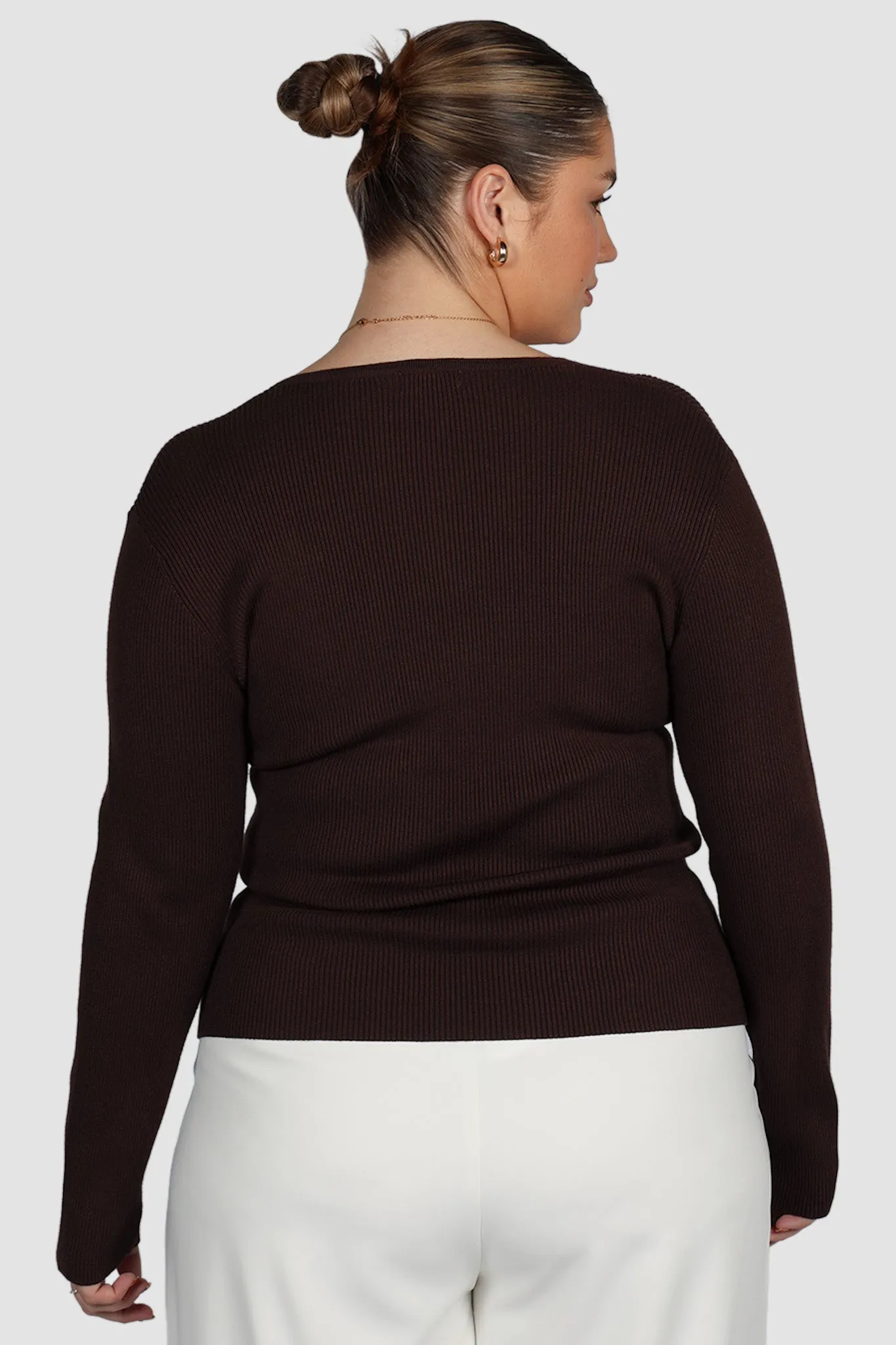 ZERRA KNIT TOP DEEP CHOC sold by FAYT The Label product image thumbnail 3