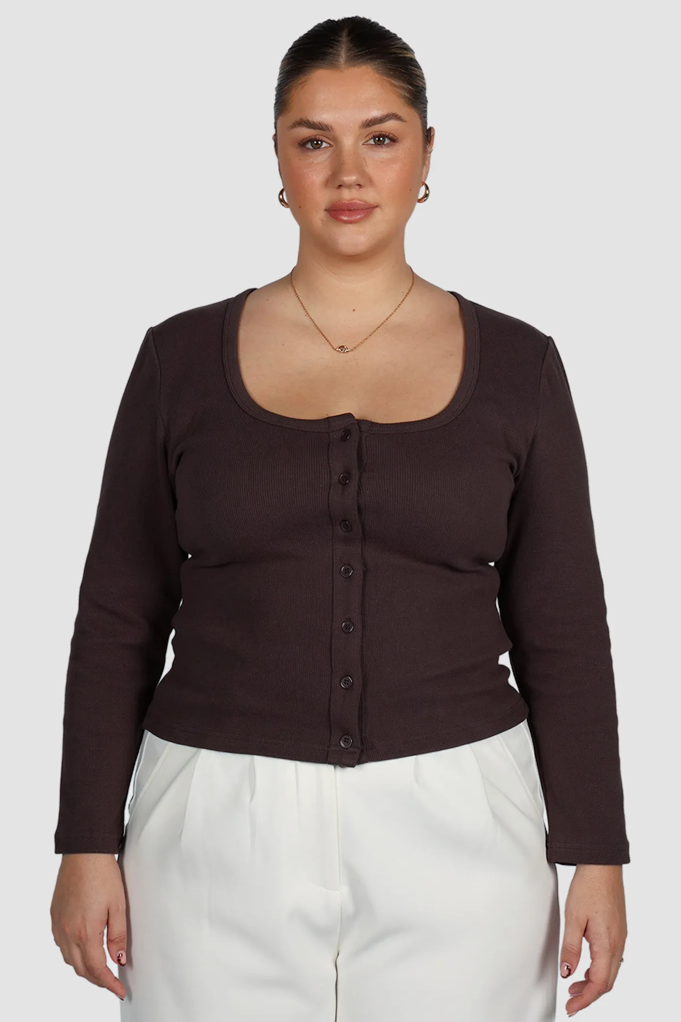 BECKER LONG SLEEVE TOP CHOC sold by FAYT The Label product image thumbnail 4