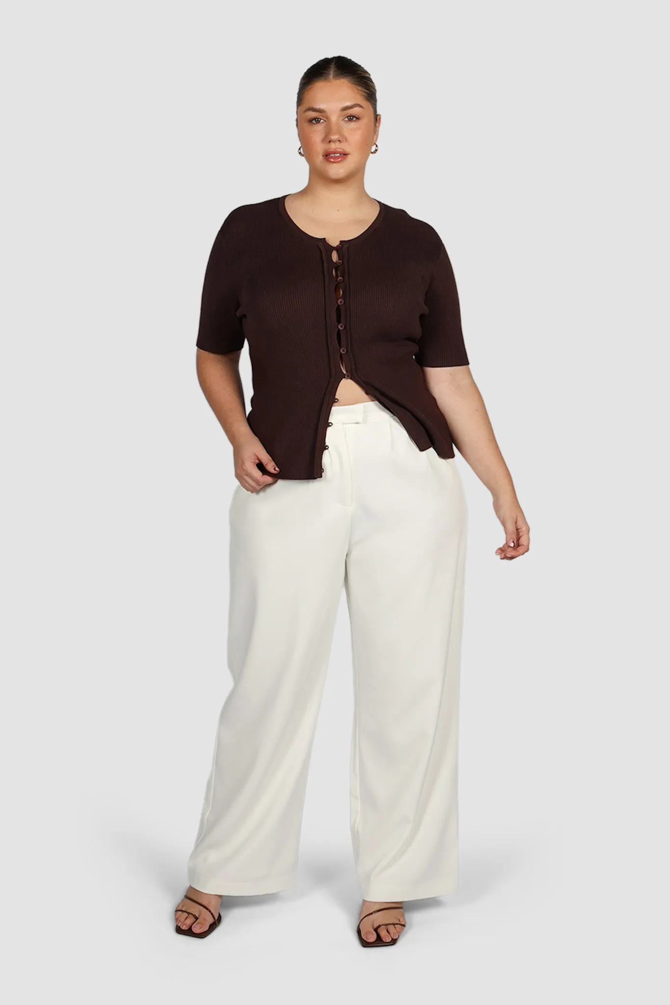 WREN S/S KNIT TOP DEEP CHOC sold by FAYT The Label product image thumbnail 5