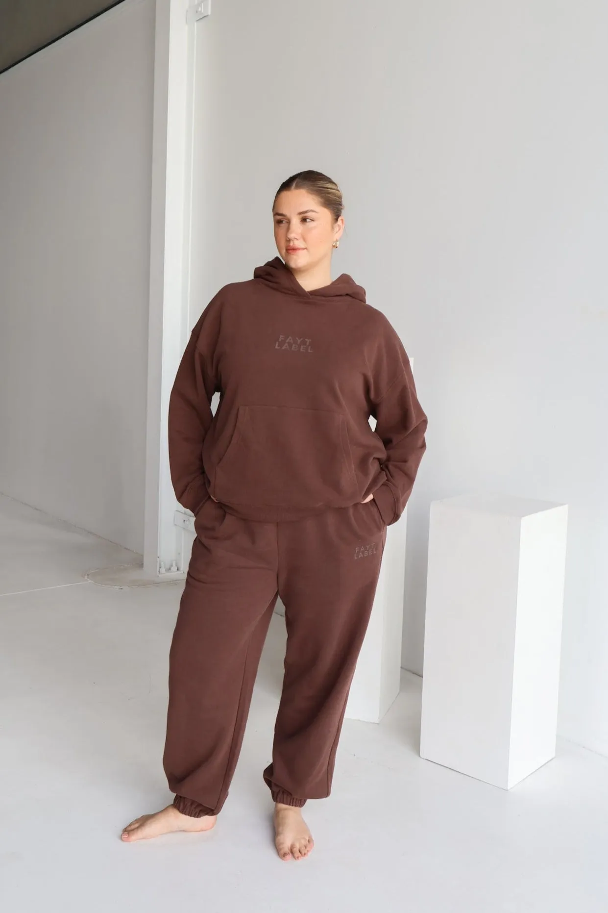 FAYT LOGO CUFF SWEATPANT CHOCOLATE sold by FAYT The Label