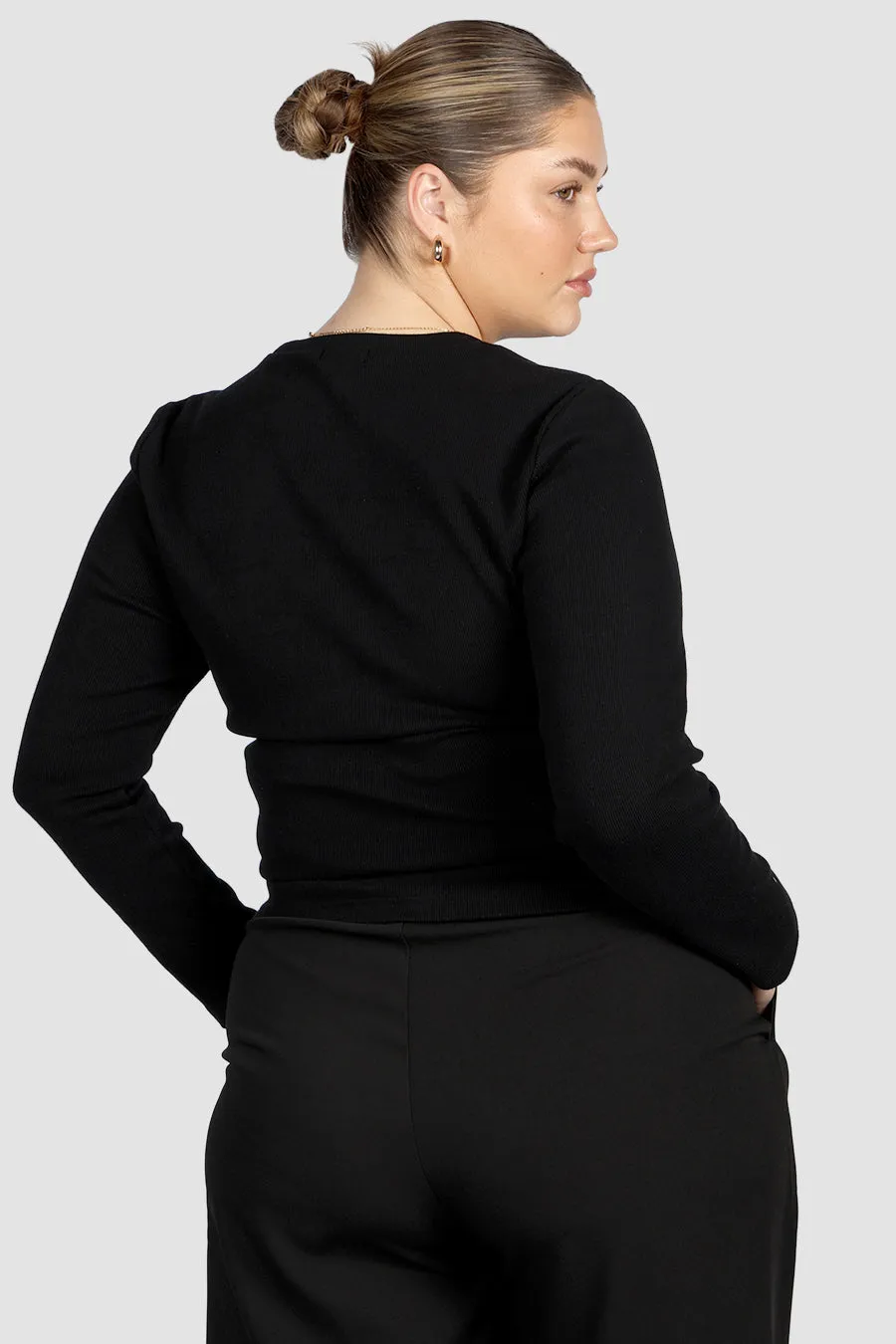 PORTLAND L/S RIB TEE BLACK sold by FAYT The Label product image thumbnail 2