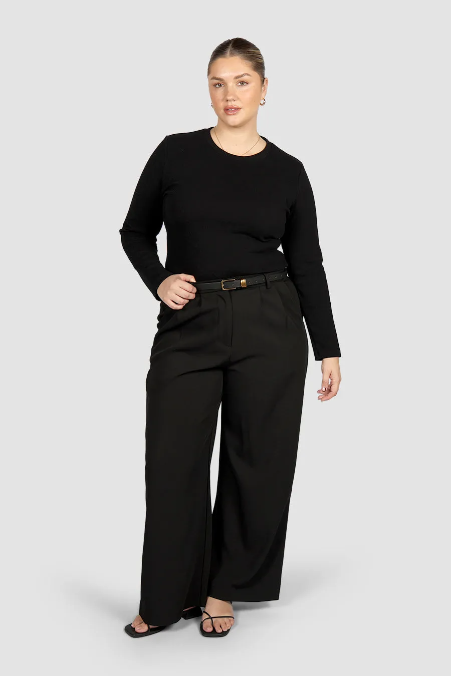 PORTLAND L/S RIB TEE BLACK sold by FAYT The Label product image thumbnail 3