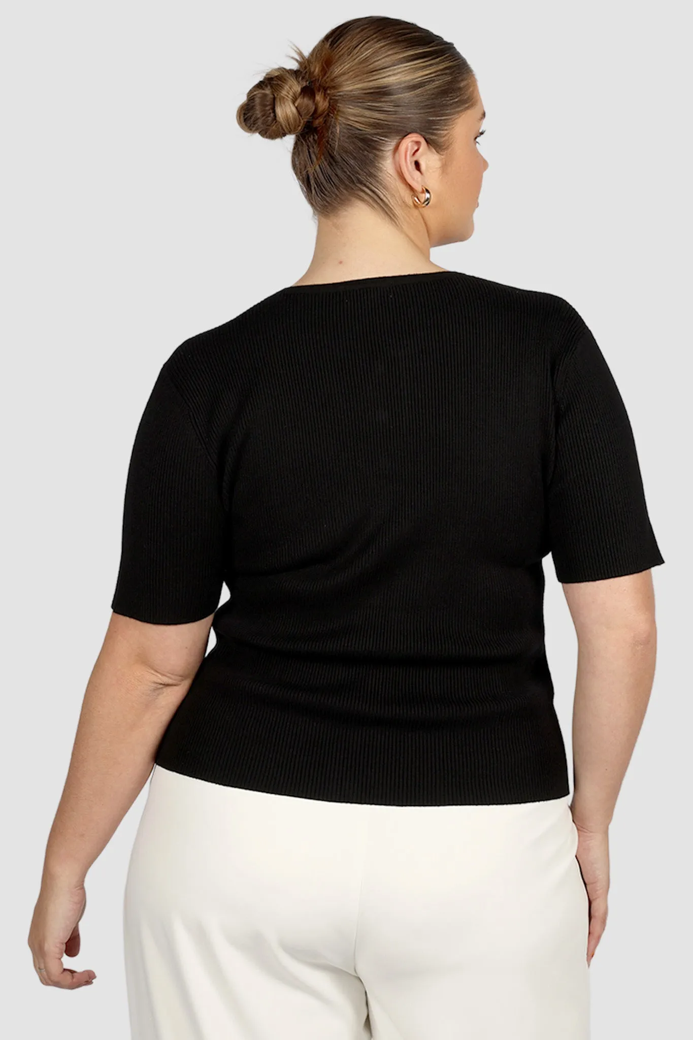 WREN S/S KNIT TOP BLACK sold by FAYT The Label product image thumbnail 4
