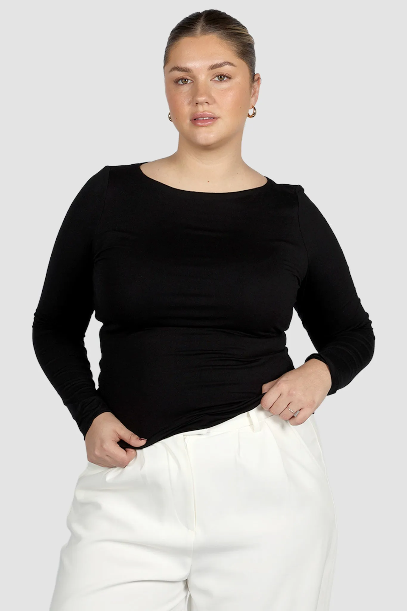 ULTRASOFT ORLA L/S TOP BLACK sold by FAYT The Label product image thumbnail 2